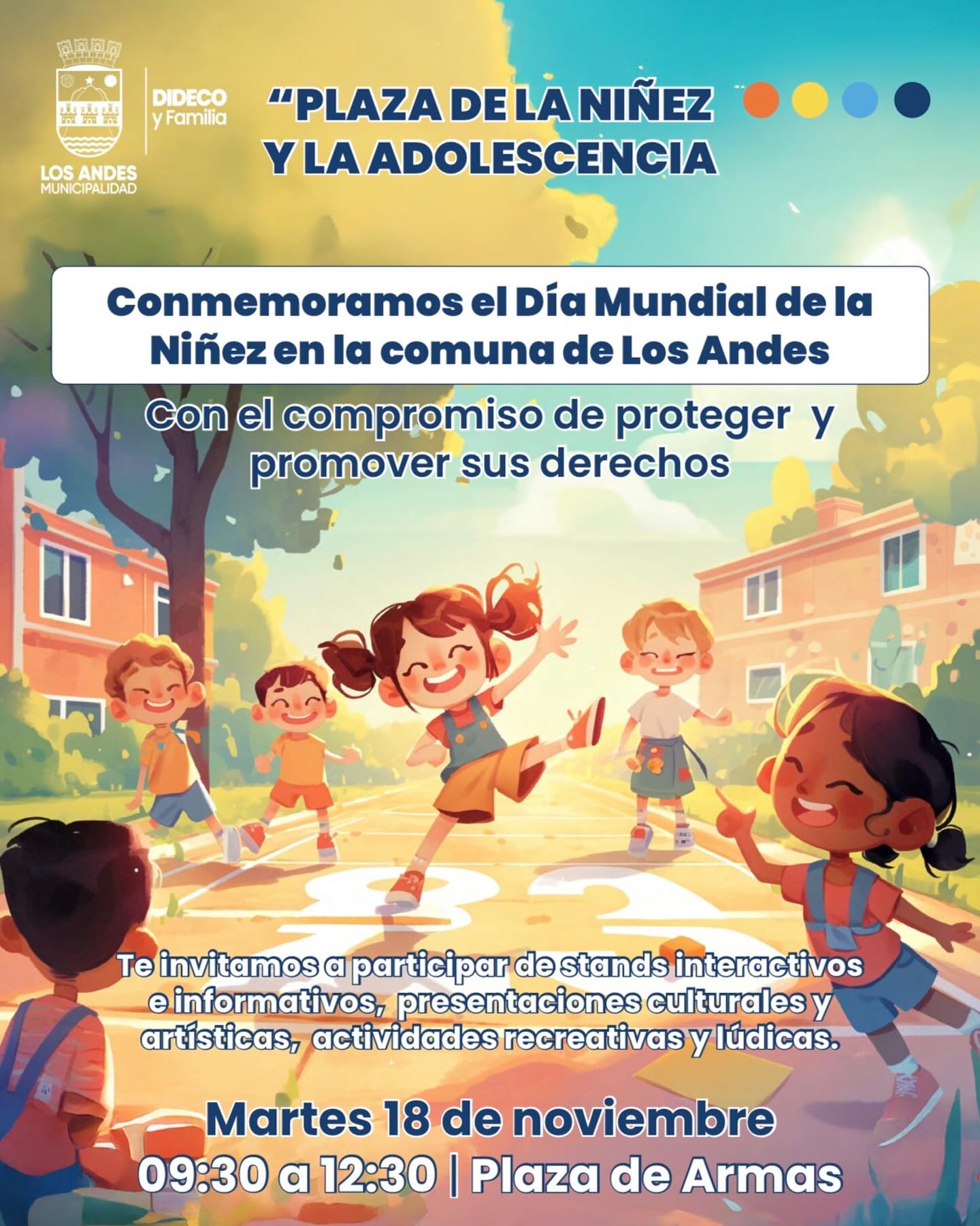 Este martes todos invitados! 🎈 Ven a la Plaza de Armas y disfruta de presentaciones, stands, juegos, información y muchas sorpresas más ⭐️ Pasa por ahí y celebra junto a nosotros 😄
#LosAndes #Niñez #DIDECOyFamilia