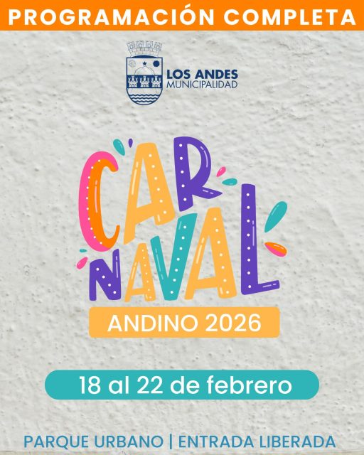 ¡Atención! 🎉 Ya está lista la parrilla oficial del Carnaval Andino que parte la próxima semana. Música pop, cumbia, folclore, humor, baile, panorama para todos los gustos y con entrada liberada 🙌🏻✨ ¡No te lo pierdas!
#LosAndes #CarnavalAndino #Verano2026