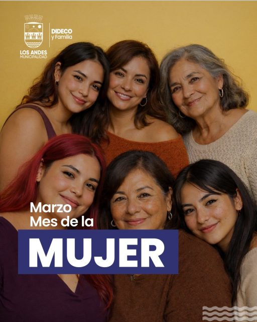 Marzo es el Mes de la Mujer en Los Andes 💪🏻✨ Revisa las actividades gratuitas que hemos preparado para ti. 📅 Para participar en cursos o talleres, inscríbete en 📩 casadelamujer@munilosandes.cl
 ¡Te esperamos! 🙌🏻
#LosAndes #MesDeLaMujer