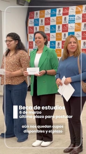 ⏰🎓 ¡Último llamado! No dejes pasar la oportunidad de postular a la Beca de Estudios Superiores. Un impulso real para tu futuro y desarrollo profesional 💪📚 Acércate a DIDECO o revisa las bases en 🌐 www.losandes.cl