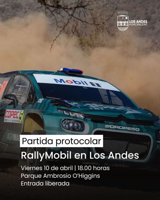 🚨 ¡Atención! Este fin de semana se vive el rally 🏁 y la partida protocolar es HOY a las 18:00 hrs en el Parque Urbano. Ven a disfrutar del ambiente y la emoción… ¡y lo mejor: la entrada es totalmente gratuita! 😎🔥