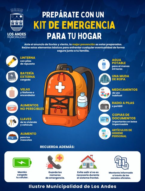 ⚠️ La prevención siempre será la mejor herramienta. Estar preparados también marca la diferencia. Revisa estos implementos y arma tu kit de emergencia hoy. ¡Mejor tenerlo y no necesitarlo! 🎒