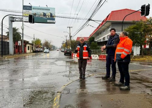 Equipos municipales de Los Andes se despliegan durante las lluvias