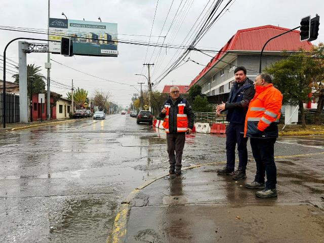 Equipos municipales de Los Andes se despliegan durante las lluvias